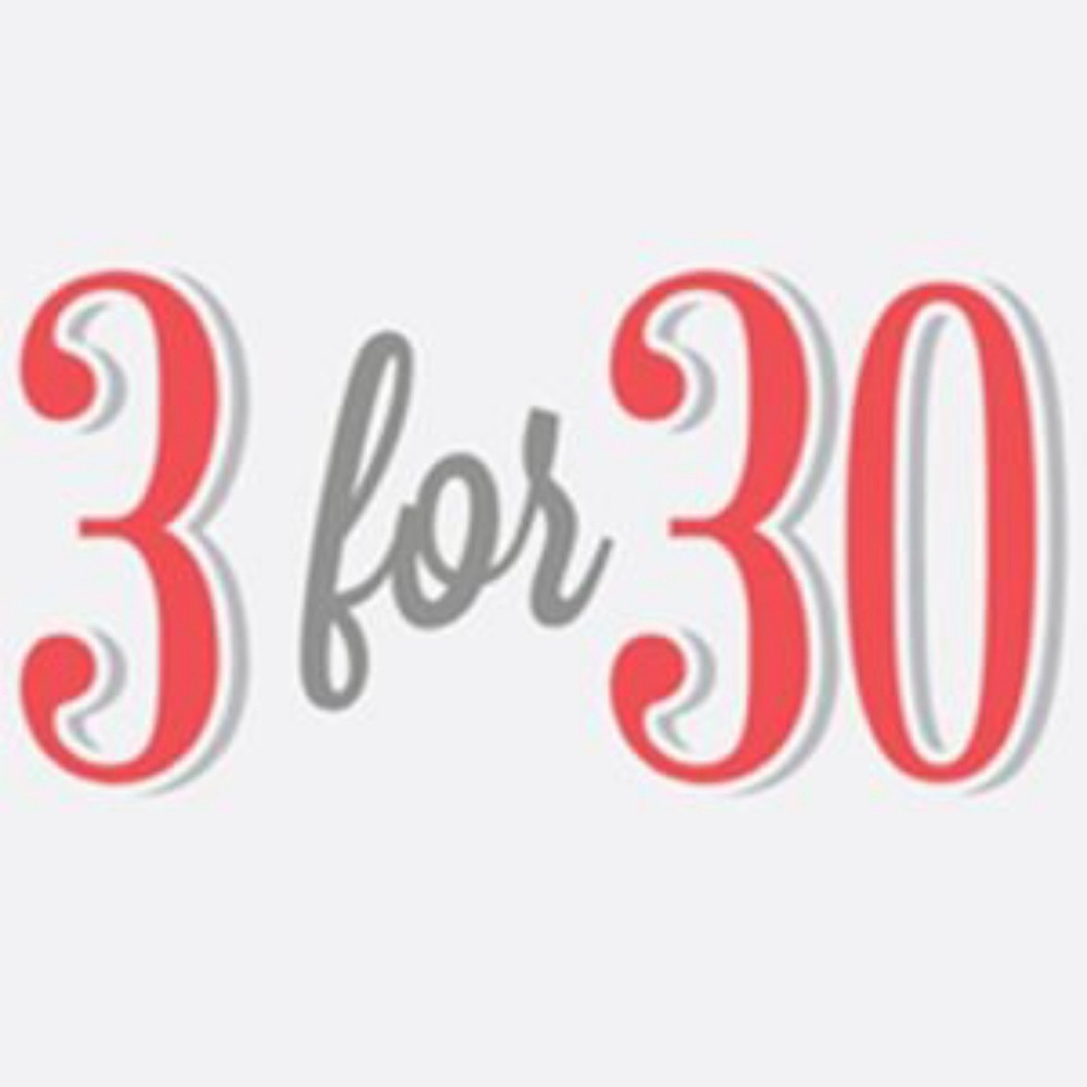 3for$30 Bundle for 3 items for $30